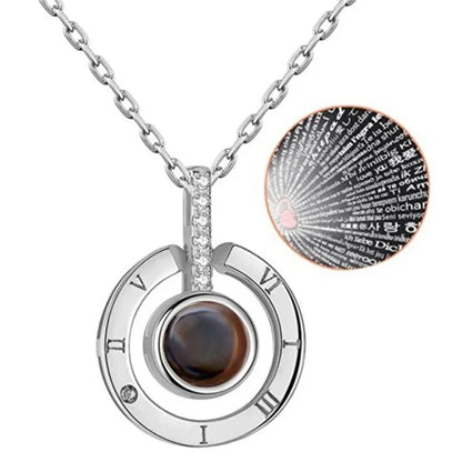 100 Dilde Seni Seviyorum Mercekli Çember Kolye