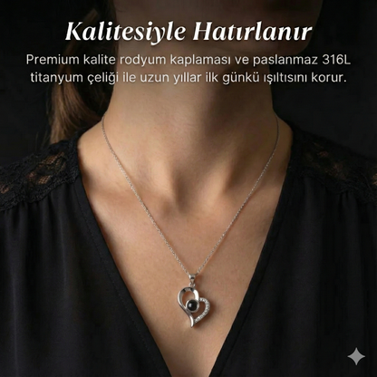 100 Dilde Seni Seviyorum Mercekli Çember Kolye