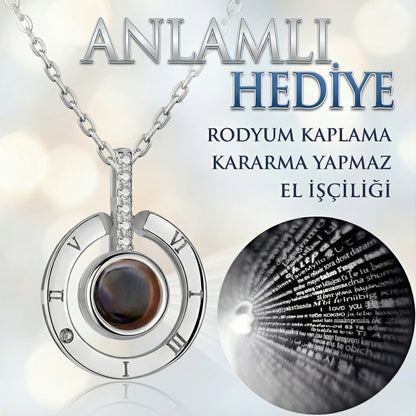 100 Dilde Seni Seviyorum Mercekli Çember Kolye